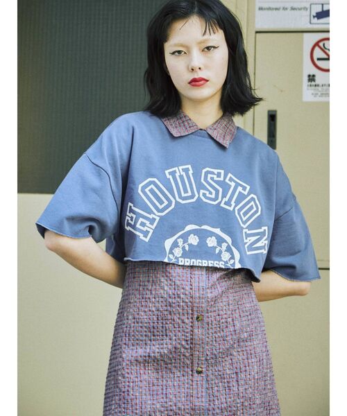 jouetie（ジュエティ）の「カレッジレイヤードシャツワンピース【クロップド】（ワンピース・レディース・アイボリー/ブラック/ネイビー・MEDIUM）」の22枚目の写真