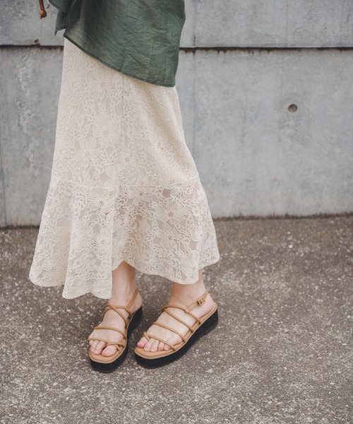 FREE'S MART（フリーズマート）の「【Sシリーズ対応】◇ハイウエストレースマーメードスカート（スカート・レディース・ホワイト/ブラック/ブラウン/パープル・SMALL/MEDIUM）」の2枚目の写真