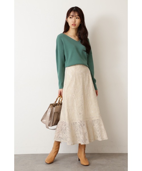 FREE'S MART（フリーズマート）の「【Sシリーズ対応】◇ハイウエストレースマーメードスカート（スカート・レディース・ホワイト/ブラック/ブラウン/パープル・SMALL/MEDIUM）」の9枚目の写真