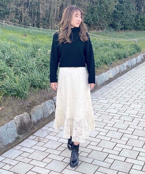 FREE'S MART（フリーズマート）の「【Sシリーズ対応】◇ハイウエストレースマーメードスカート（スカート・レディース・ホワイト/ブラック/ブラウン/パープル・SMALL/MEDIUM）」の10枚目の写真