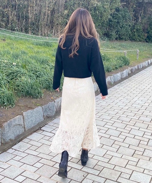 FREE'S MART（フリーズマート）の「【Sシリーズ対応】◇ハイウエストレースマーメードスカート（スカート・レディース・ホワイト/ブラック/ブラウン/パープル・SMALL/MEDIUM）」の7枚目の写真