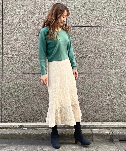 FREE'S MART（フリーズマート）の「【Sシリーズ対応】◇ハイウエストレースマーメードスカート（スカート・レディース・ホワイト/ブラック/ブラウン/パープル・SMALL/MEDIUM）」の5枚目の写真