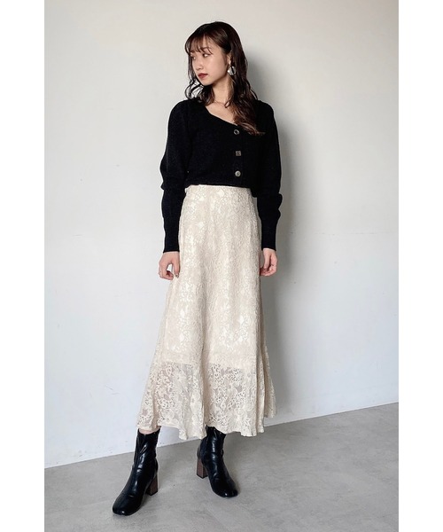 FREE'S MART（フリーズマート）の「【Sシリーズ対応】◇ハイウエストレースマーメードスカート（スカート・レディース・ホワイト/ブラック/ブラウン/パープル・SMALL/MEDIUM）」の8枚目の写真