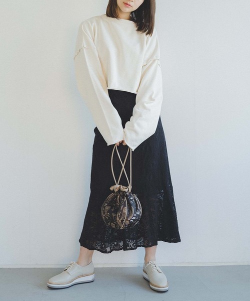 FREE'S MART（フリーズマート）の「【Sシリーズ対応】◇ハイウエストレースマーメードスカート（スカート・レディース・ホワイト/ブラック/ブラウン/パープル・SMALL/MEDIUM）」の14枚目の写真