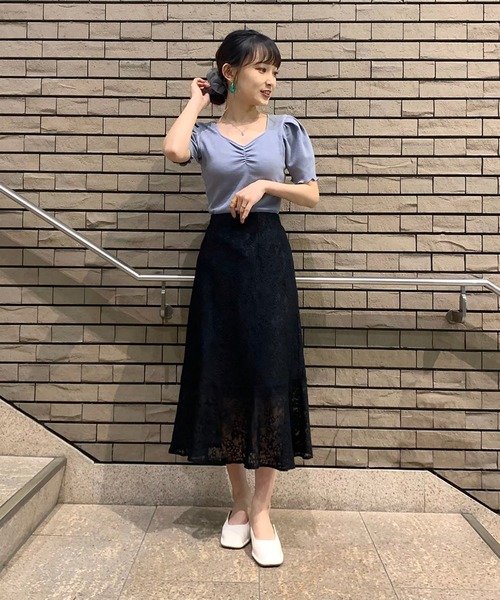 FREE'S MART（フリーズマート）の「【Sシリーズ対応】◇ハイウエストレースマーメードスカート（スカート・レディース・ホワイト/ブラック/ブラウン/パープル・SMALL/MEDIUM）」の16枚目の写真