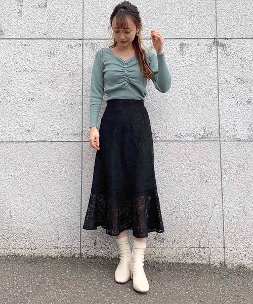 FREE'S MART（フリーズマート）の「【Sシリーズ対応】◇ハイウエストレースマーメードスカート（スカート・レディース・ホワイト/ブラック/ブラウン/パープル・SMALL/MEDIUM）」の17枚目の写真