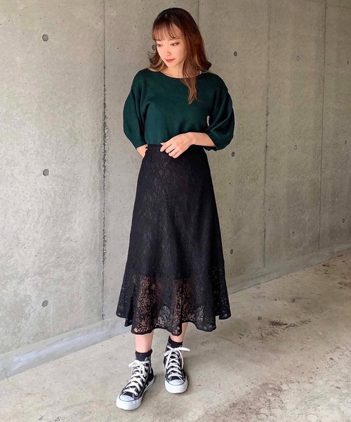 FREE'S MART（フリーズマート）の「【Sシリーズ対応】◇ハイウエストレースマーメードスカート（スカート・レディース・ホワイト/ブラック/ブラウン/パープル・SMALL/MEDIUM）」の18枚目の写真