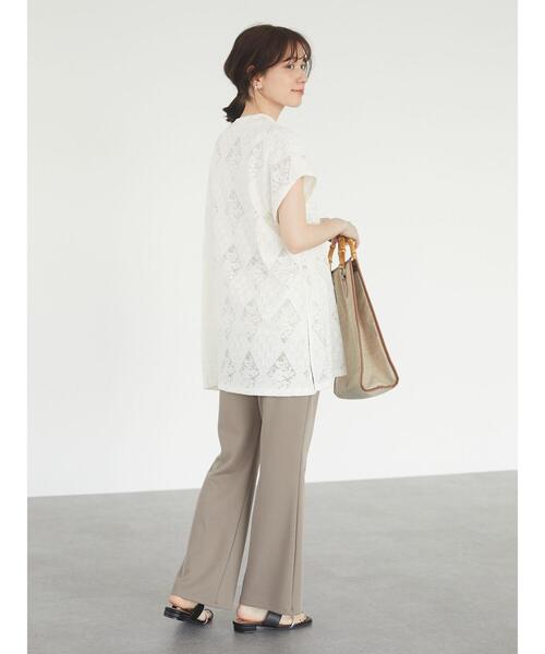 Green　Parks（グリーンパークス）の「センターシームソフトフレアカットパンツ＊（その他パンツ・レディース・ブラック/ピンク/イエロー/モカ/ホワイト系その他2・FREE）」の13枚目の写真