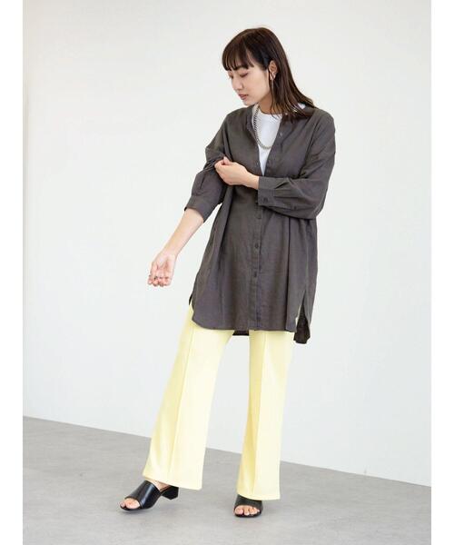 Green　Parks（グリーンパークス）の「センターシームソフトフレアカットパンツ＊（その他パンツ・レディース・ブラック/ピンク/イエロー/モカ/ホワイト系その他2・FREE）」の14枚目の写真