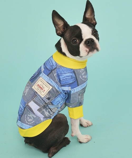 Brownie S ブラウニーズ のファッション ペットグッズ ペットウェア Brownie S ブラウニーズ デニム柄アクティブtシャツ 犬 服 ドッグウェア ペットウェア