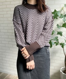 Chiaro | 配色ジャガードプルオーバーニット(ニット/セーター)