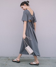 CAMILLE EAU | バックリボンフレアカットワンピース(ワンピース)