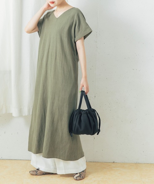 URBAN RESEARCH ROSSO リネン混コクーンワンピース ロング URBAN RESEARCH ROSSO リネン混コクーンワンピース ロング