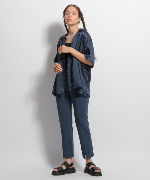 niko and...（ニコアンド）の「[MODE NORM CORE]ポンチスリットフレアパンツ（その他パンツ・レディース・ブラック/グリーン/ダークブルー・MEDIUM/LARGE）」の6枚目の写真