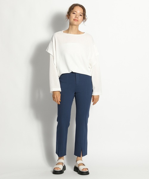 niko and...（ニコアンド）の「[MODE NORM CORE]ポンチスリットフレアパンツ（その他パンツ・レディース・ブラック/グリーン/ダークブルー・MEDIUM/LARGE）」の7枚目の写真