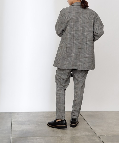 COLONY 2139（コロニートゥーワンスリーナイン）の「TR先染ダブルブレストテーラードジャケット(セットアップ可)（テーラードジャケット・レディース・ブラウン/グレー・LARGE/MEDIUM）」の7枚目の写真