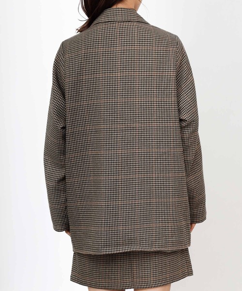 COLONY 2139（コロニートゥーワンスリーナイン）の「TR先染ダブルブレストテーラードジャケット(セットアップ可)（テーラードジャケット・レディース・ブラウン/グレー・LARGE/MEDIUM）」の5枚目の写真