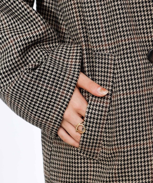 COLONY 2139（コロニートゥーワンスリーナイン）の「TR先染ダブルブレストテーラードジャケット(セットアップ可)（テーラードジャケット・レディース・ブラウン/グレー・LARGE/MEDIUM）」の8枚目の写真