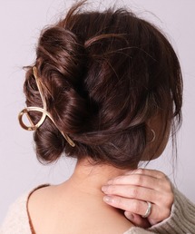 (SB)メタルフレーム リボン ヘアクリップ