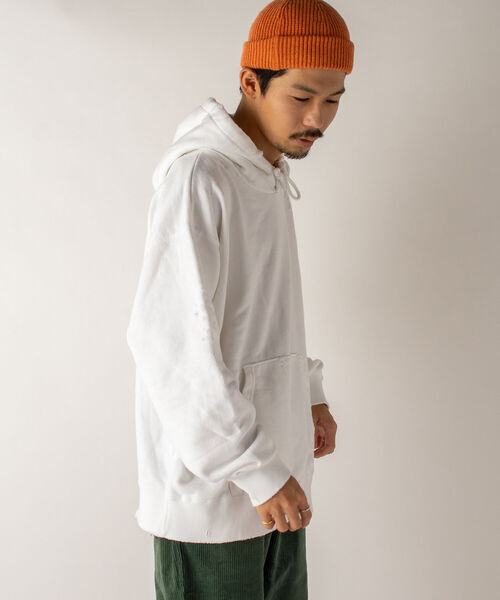 GLOSTER（グロスター）の「【GLOSTER/グロスター】ダメージ加工 プルオーバーパーカー（パーカー・メンズ・ホワイト/ブラック・MEDIUM）」の16枚目の写真