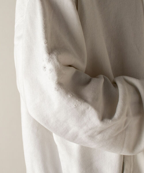 GLOSTER（グロスター）の「【GLOSTER/グロスター】ダメージ加工 プルオーバーパーカー（パーカー・メンズ・ホワイト/ブラック・MEDIUM）」の8枚目の写真