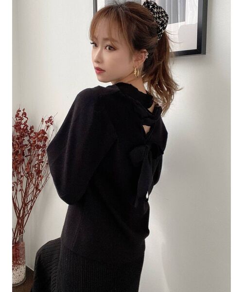 RESEXXY（リゼクシー）の「レースアップニットトップス【セットアップ着用可能】（ニット/セーター・レディース・ブラック/ブルー/モカ・FREE）」の19枚目の写真