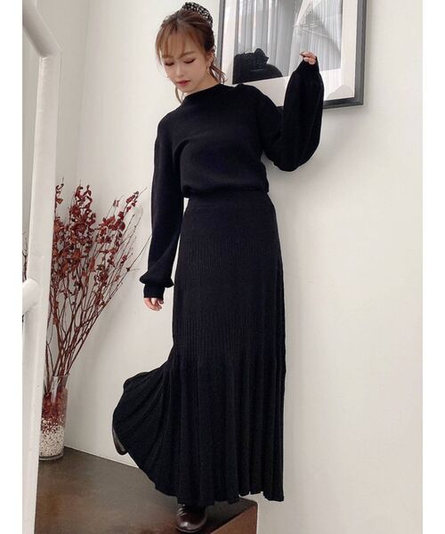 RESEXXY（リゼクシー）の「レースアップニットトップス【セットアップ着用可能】（ニット/セーター・レディース・ブラック/ブルー/モカ・FREE）」の9枚目の写真