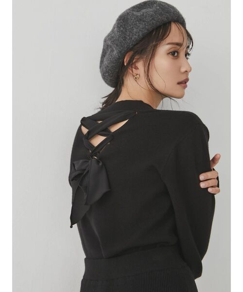 RESEXXY（リゼクシー）の「レースアップニットトップス【セットアップ着用可能】（ニット/セーター・レディース・ブラック/ブルー/モカ・FREE）」の11枚目の写真