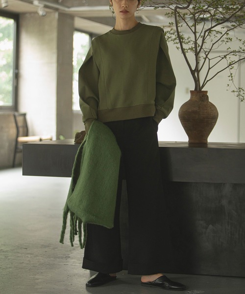 ANT（アント）の「ハイウエストワイドタックパンツ【ANT】（その他パンツ・レディース・アイボリー/ブラック/グレー・FREE）」の9枚目の写真