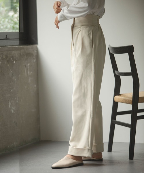 ANT（アント）の「ハイウエストワイドタックパンツ【ANT】（その他パンツ・レディース・アイボリー/ブラック/グレー・FREE）」の4枚目の写真