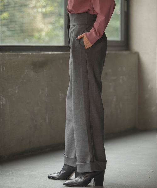 ANT（アント）の「ハイウエストワイドタックパンツ【ANT】（その他パンツ・レディース・アイボリー/ブラック/グレー・FREE）」の12枚目の写真