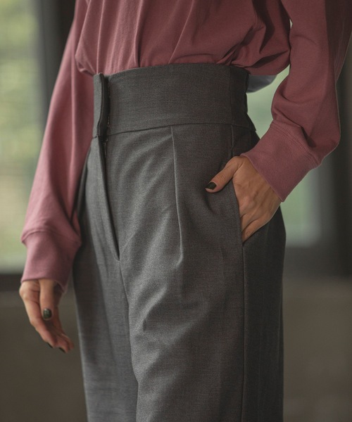 ANT（アント）の「ハイウエストワイドタックパンツ【ANT】（その他パンツ・レディース・アイボリー/ブラック/グレー・FREE）」の14枚目の写真