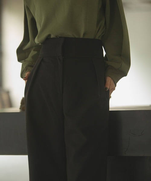 ANT（アント）の「ハイウエストワイドタックパンツ【ANT】（その他パンツ・レディース・アイボリー/ブラック/グレー・FREE）」の8枚目の写真