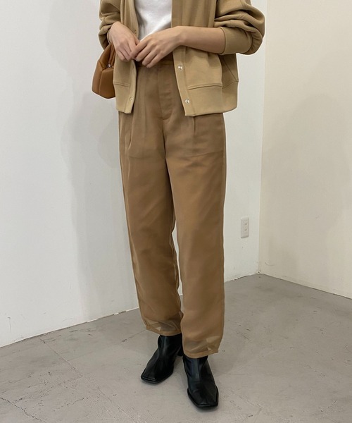 CAPRICIEUX LE'MAGE（カプリシューレマージュ）の「シアーレイヤードパンツ（その他パンツ・レディース・ブラック/キャメル・38/36）」の10枚目の写真