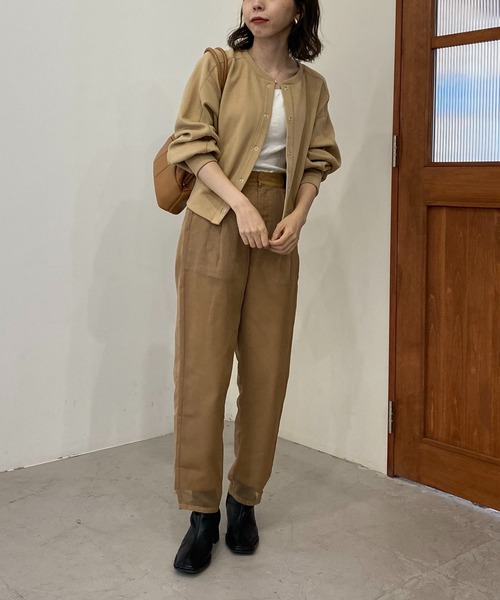 CAPRICIEUX LE'MAGE（カプリシューレマージュ）の「シアーレイヤードパンツ（その他パンツ・レディース・ブラック/キャメル・38/36）」の14枚目の写真