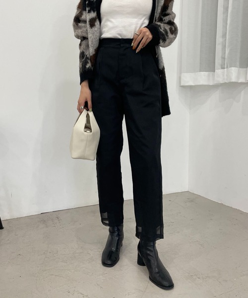 CAPRICIEUX LE'MAGE（カプリシューレマージュ）の「シアーレイヤードパンツ（その他パンツ・レディース・ブラック/キャメル・38/36）」の20枚目の写真