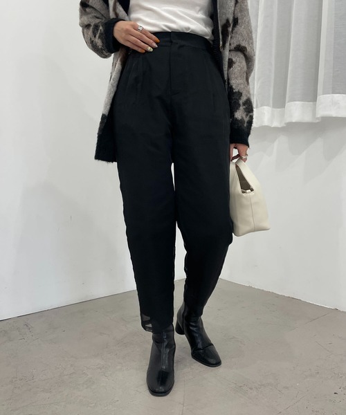 CAPRICIEUX LE'MAGE（カプリシューレマージュ）の「シアーレイヤードパンツ（その他パンツ・レディース・ブラック/キャメル・38/36）」の11枚目の写真