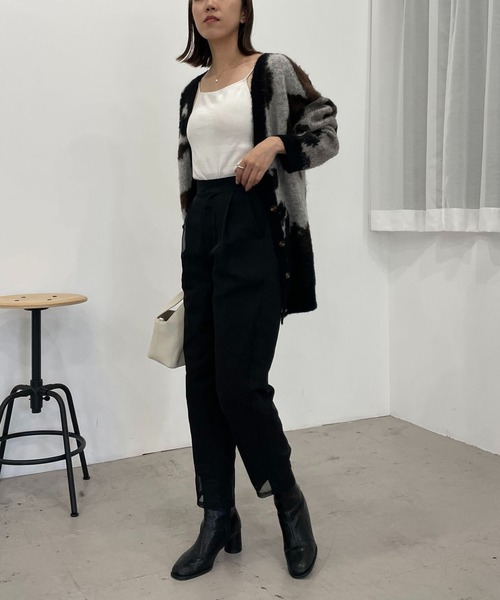 CAPRICIEUX LE'MAGE（カプリシューレマージュ）の「シアーレイヤードパンツ（その他パンツ・レディース・ブラック/キャメル・38/36）」の8枚目の写真