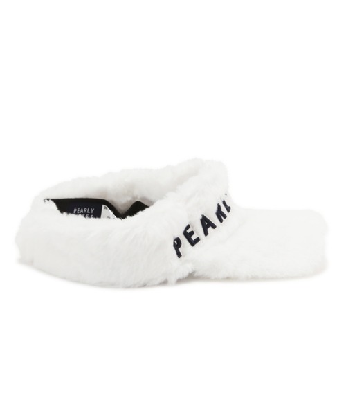 【PEARLY GATES】ファーサンバイザー ホワイト★ PEARLY GATES（パーリーゲイツ）の「【PEARLY GATES】 フェイクファー