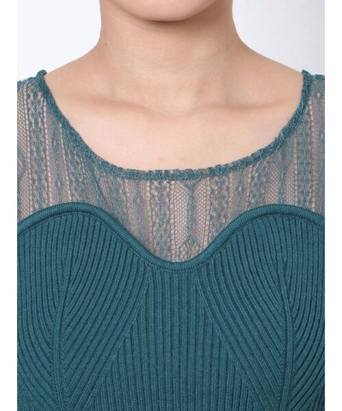 RESEXXY（リゼクシー）の「パフスリーブレースコンビニット（ニット/セーター・レディース・グリーン/ブラック/オフホワイト・FREE）」の15枚目の写真