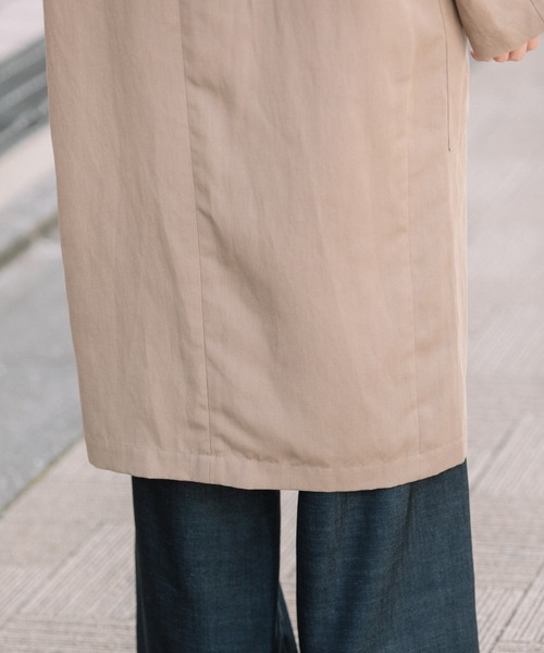 Munich（ミューニック）の「ポリエステルヴィスコースリネン×サテンチェスターコート（チェスターコート・レディース・ブラック/モカ/グレイッシュベージュ・S/XS）」の14枚目の写真