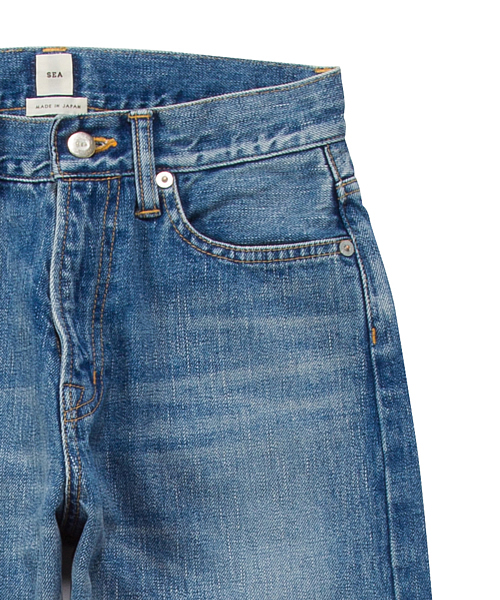 SEA（シー）の「VINTAGE 801M ミディアムライズストレートオリジナルセルヴィッチデニムパンツ（デニムパンツ・レディース・ライトブルー/ワンウォッシュ/ノンウォッシュ/ブルー・27/25/26/24）」の8枚目の写真