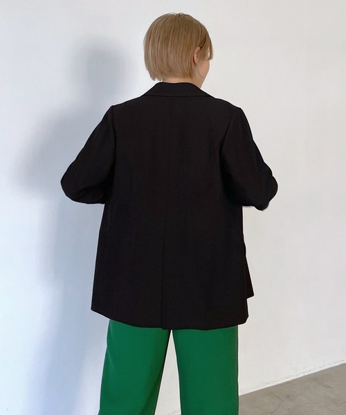 PAGEBOY(ページボーイ)の「リッチツイルセットアップジャケット(テーラードジャケット・レディース・グリーン/アイボリー/ブラック/チャコールグレー・FREE)」の8枚目の写真