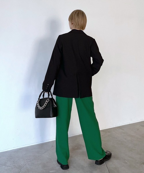 PAGEBOY(ページボーイ)の「リッチツイルセットアップジャケット(テーラードジャケット・レディース・グリーン/アイボリー/ブラック/チャコールグレー・FREE)」の10枚目の写真