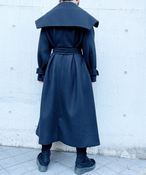 lilLilly（リルリリー）の「タックセーラーロングコート（チェスターコート・レディース・ブラック/ピンク/ブルー・FREE）」の12枚目の写真