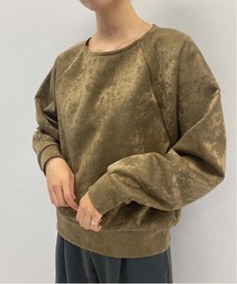 モチモチ スエード調 ラグラントレーナー