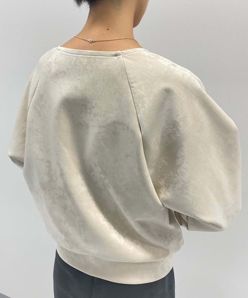 leswel（レスウェル）の「モチモチ スエード調 ラグラントレーナー（Tシャツ/カットソー・レディース・ブラウン/チャコールグレー/クリーム・4L/LL/3L/M/5L/L）」の13枚目の写真