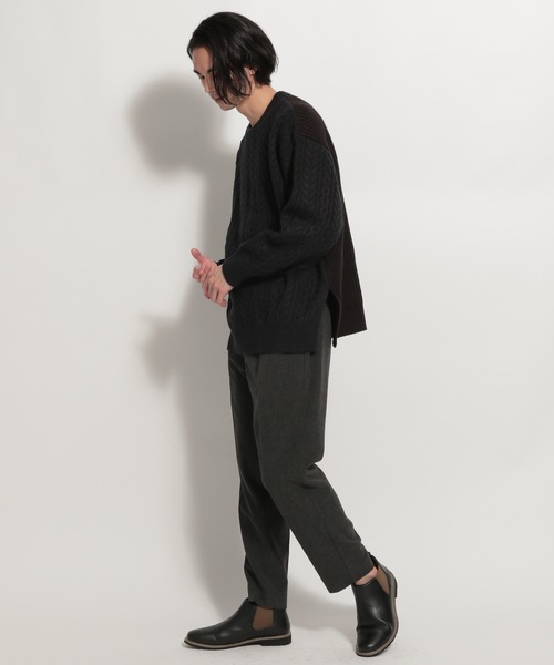 niko and...（ニコアンド）の「アラン柄BIGニットプルオーバー（ニット/セーター・メンズ・ネイビー/ブラウン/アイボリー・MEDIUM/LARGE）」の15枚目の写真