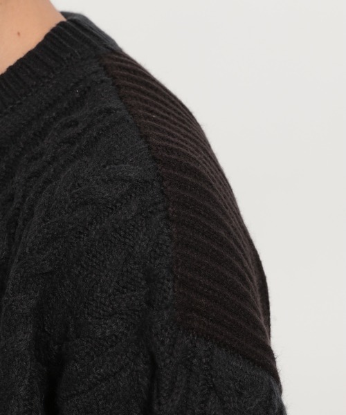 niko and...（ニコアンド）の「アラン柄BIGニットプルオーバー（ニット/セーター・メンズ・ネイビー/ブラウン/アイボリー・MEDIUM/LARGE）」の19枚目の写真