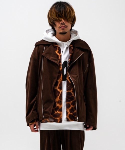 【effecten/エフェクテン】faux suede riders jacket　efbh-01